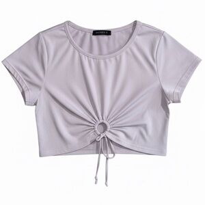 Majorelle Lilac Drawstring Crop Top